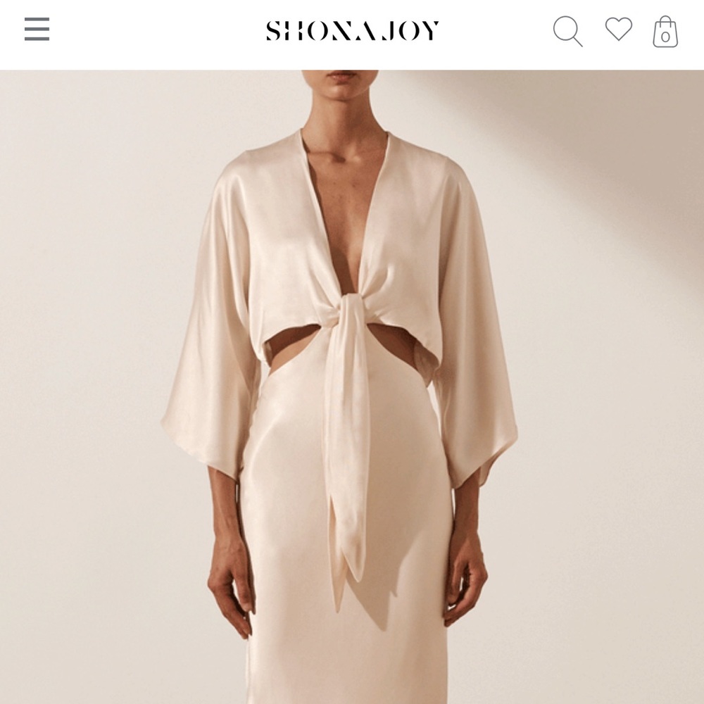 Shona Joy - LA LUNE TIE FRONT BIAS MIDI DRESS